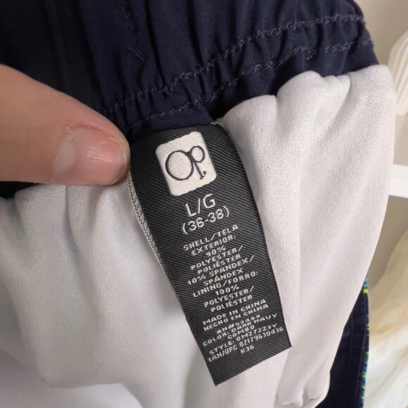 OP Men's size large swim trunks 36/38 blue, chartreuse, floral coastal #2437 - Picture 7 of 9